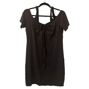 Black Daily Practice Anthropologie Women's The Sardinia Ribbed Mini Dress